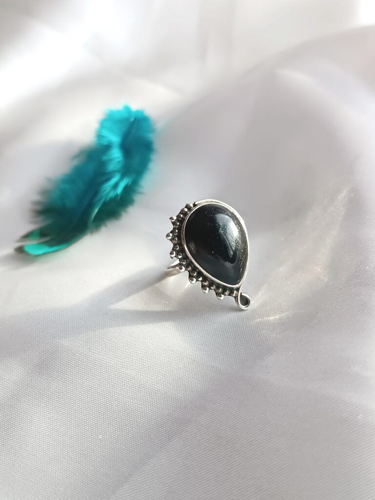 Anillo Turmalina Negra Circe Protecci N Cristales De Lemuria