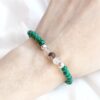 Pulsera plata Malaquita y Cuarzo chamánico - Imagen 2