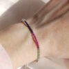 Pulsera Facetada Macramé Rubí-Esmeralda-Zafiro
