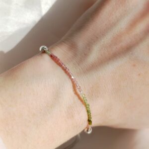 Pulsera Facetada Macramé Turmalina Multicolor