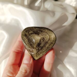 Corazón Obsidiana dorada | Protección