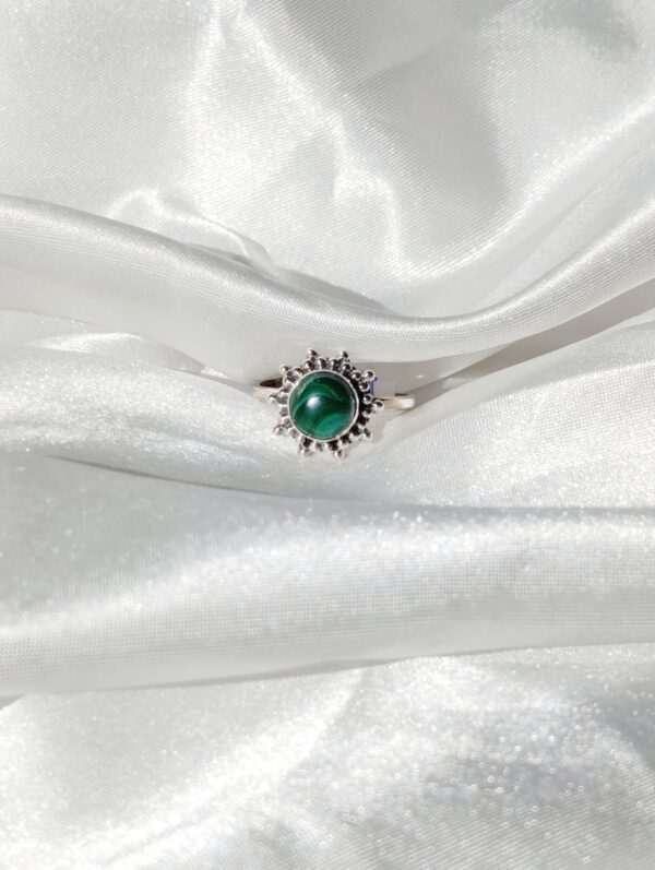 Anillo plata Malaquita "AKEMI" | Transformación