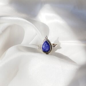 Anillo Plata Zafiro "PÉTALO" | Claridad