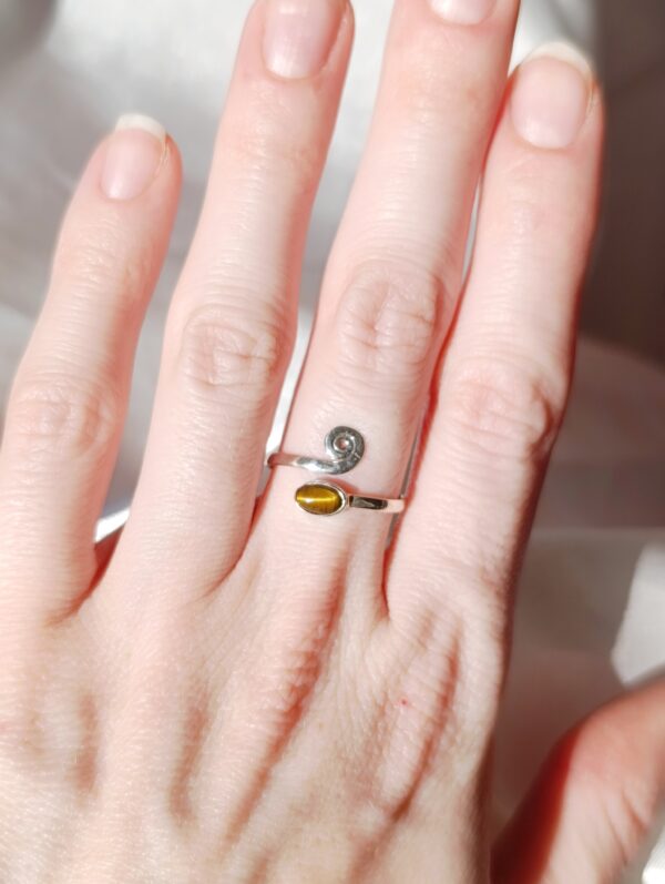 Anillo plata Ojo de tigre "MAIA" | Protección - Imagen 2