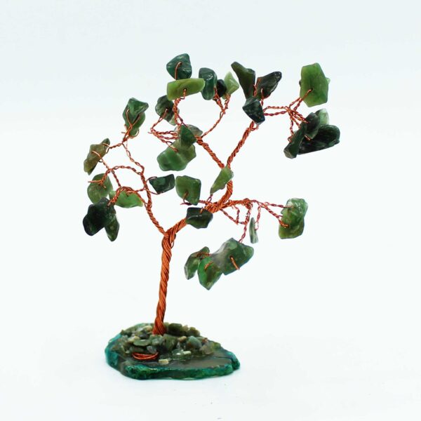 Arbol de piedras preciosas: Aventurina verde sobre base de ágata verde - Imagen 5