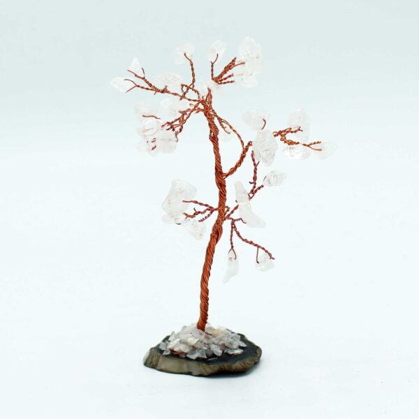 Arbol de piedras preciosas: Cuarzo cristal de roca sobre base de ágata negra - Imagen 4