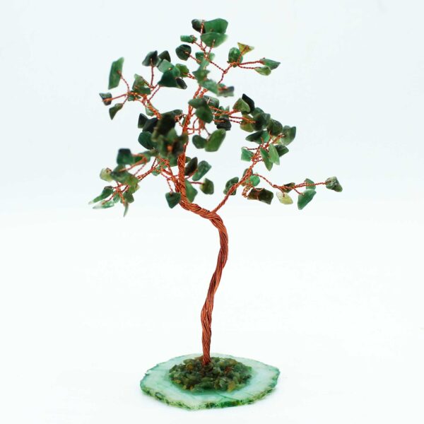Arbol de piedras preciosas: Aventurina verde sobre base de ágata verde - Imagen 4