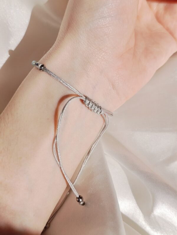 Pulsera Facetada Macramé Granate Hessonita - Imagen 2