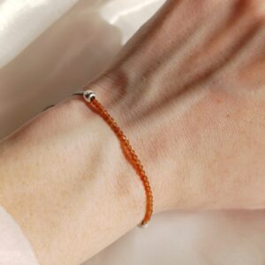 Pulsera Facetada Macramé Granate Hessonita
