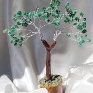 Árbol Bonsai Cristales chip Ágata verde | Buena suerte