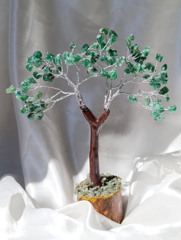 Árbol Bonsai Cristales chip Ágata verde | Buena suerte