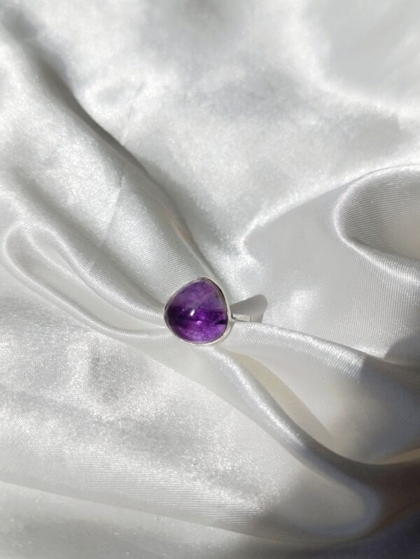 Anillo Plata Amatista "Pera" | Protección