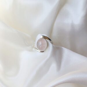 Anillo Plata Cuarzo rosa "ELISSA" | Amor