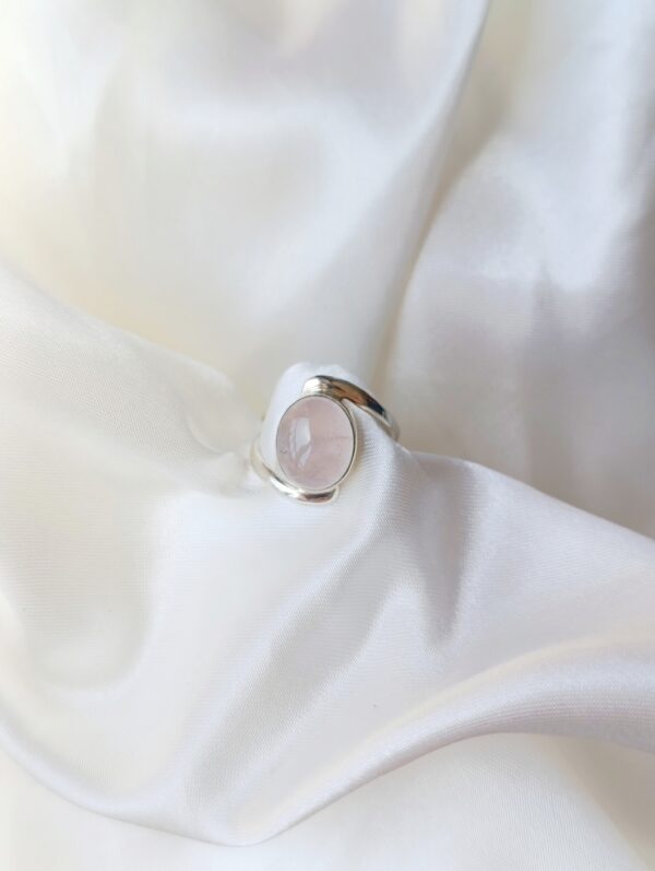 Anillo Plata Cuarzo rosa "ELISSA" | Amor