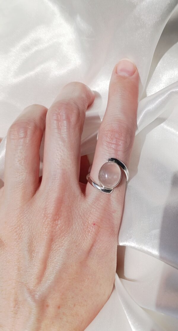 Anillo Plata Cuarzo rosa "ELISSA" | Amor - Imagen 3
