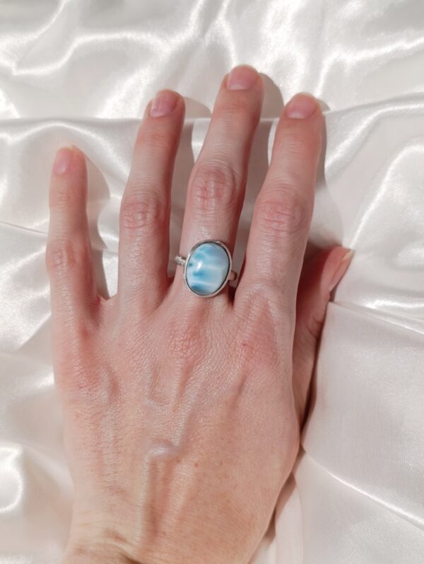 Anillo plata Larimar | Paz - Imagen 2