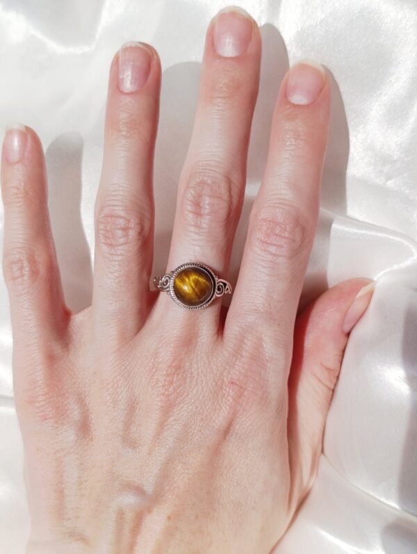 Anillo Plata Ojo de tigre "IRIDESSA" | Prosperidad - Imagen 3