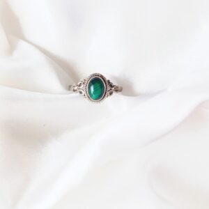 Anillo plata Malaquita "ESPEJO" | Transformación