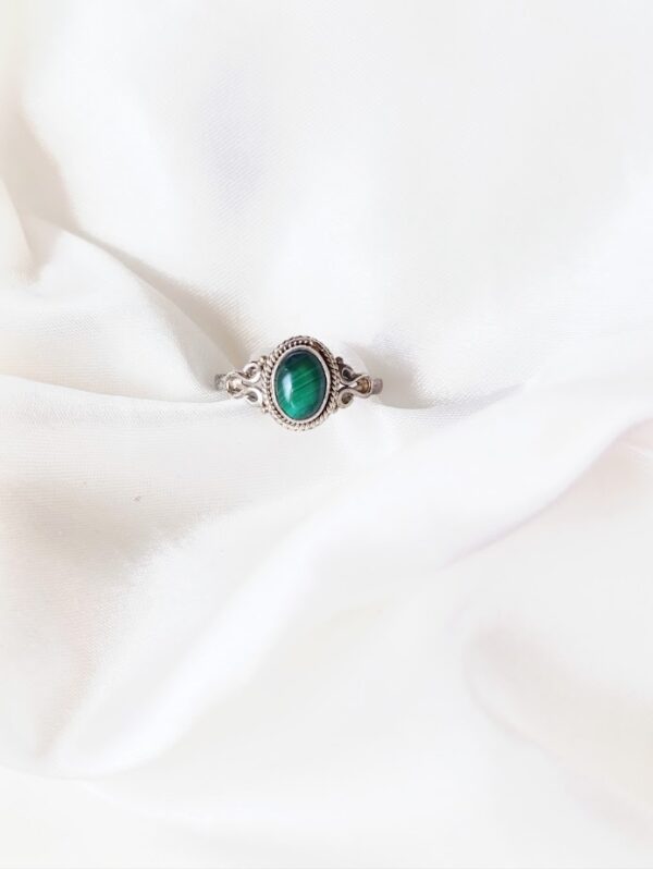 Anillo plata Malaquita "ESPEJO" | Transformación