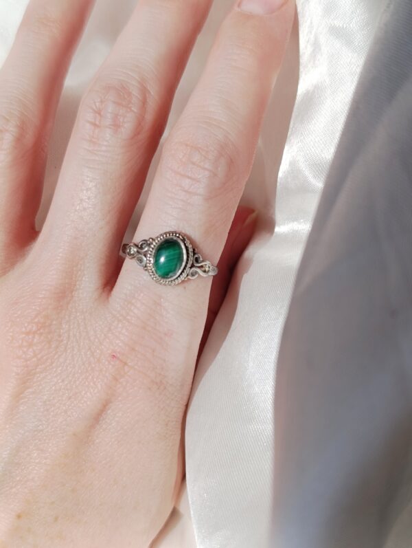 Anillo plata Malaquita "ESPEJO" | Transformación - Imagen 3