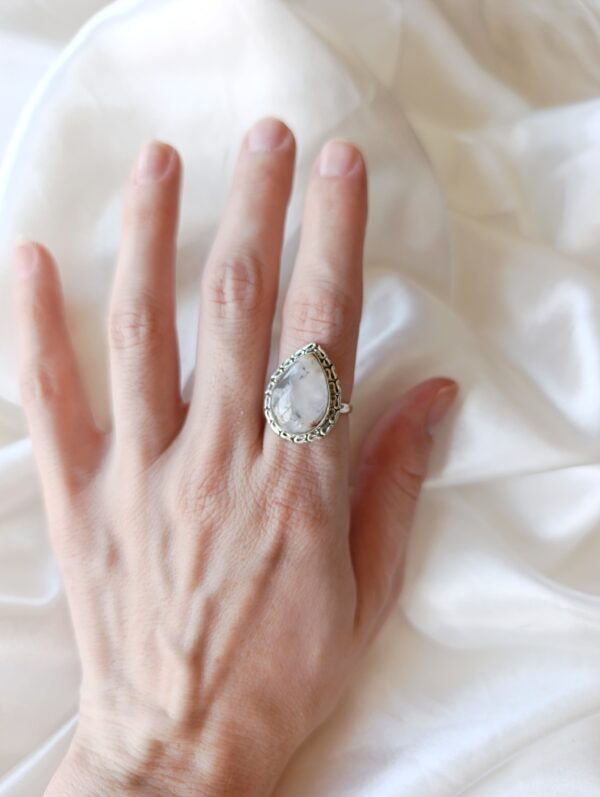 Anillo plata Ópalo dentrítico "LÁGRIMA JUNO" | Empatía - Imagen 3