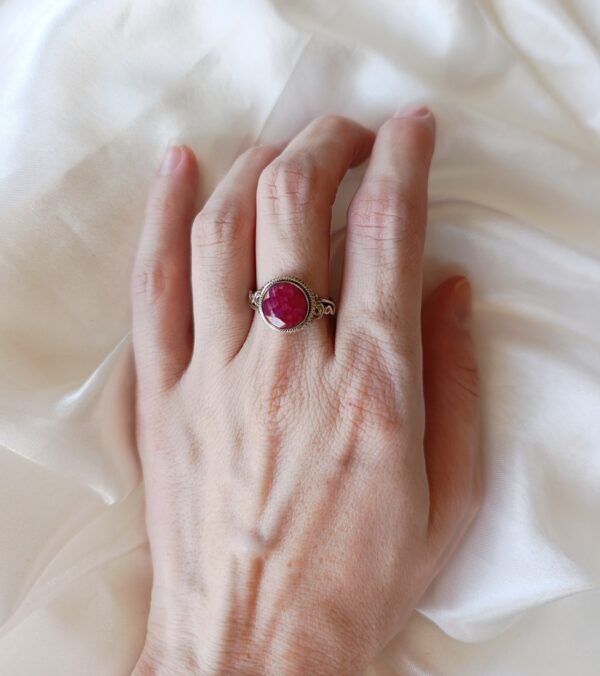 Anillo plata Rubí "AIDON" | Pasión - Imagen 2